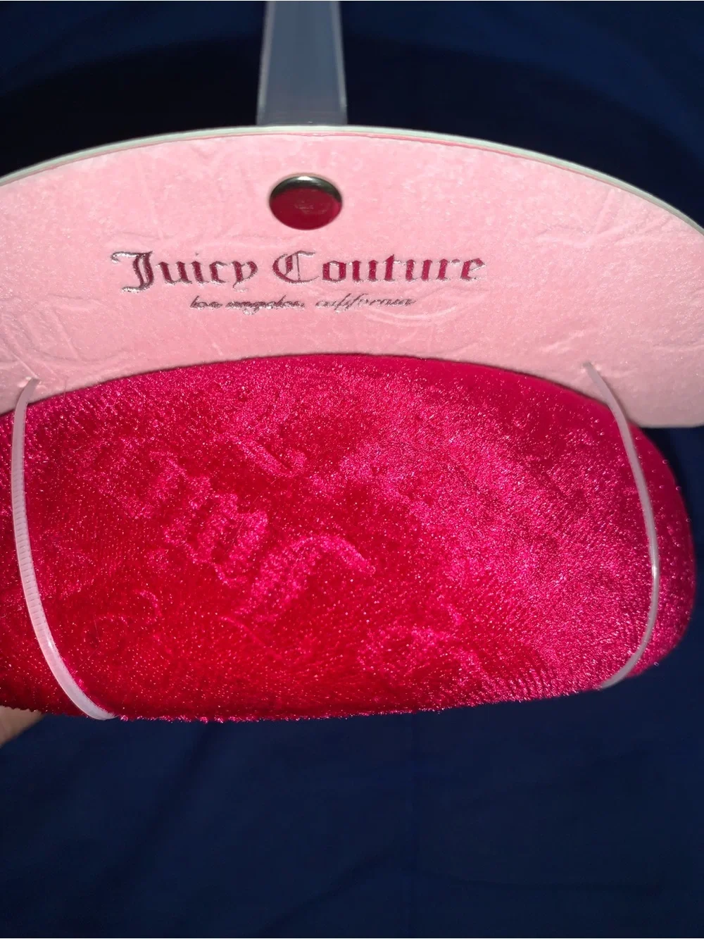Juicy Couture Hot Pink Embossed Velvet Padded Headband NWT